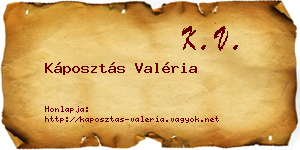 Káposztás Valéria névjegykártya