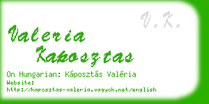 valeria kaposztas business card