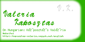 valeria kaposztas business card